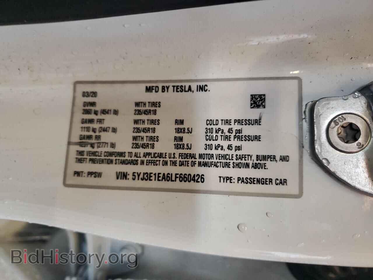 2020 TESLA MODEL 3 - VIN: 5YJ3E1EA6LF660426 - Photo 12