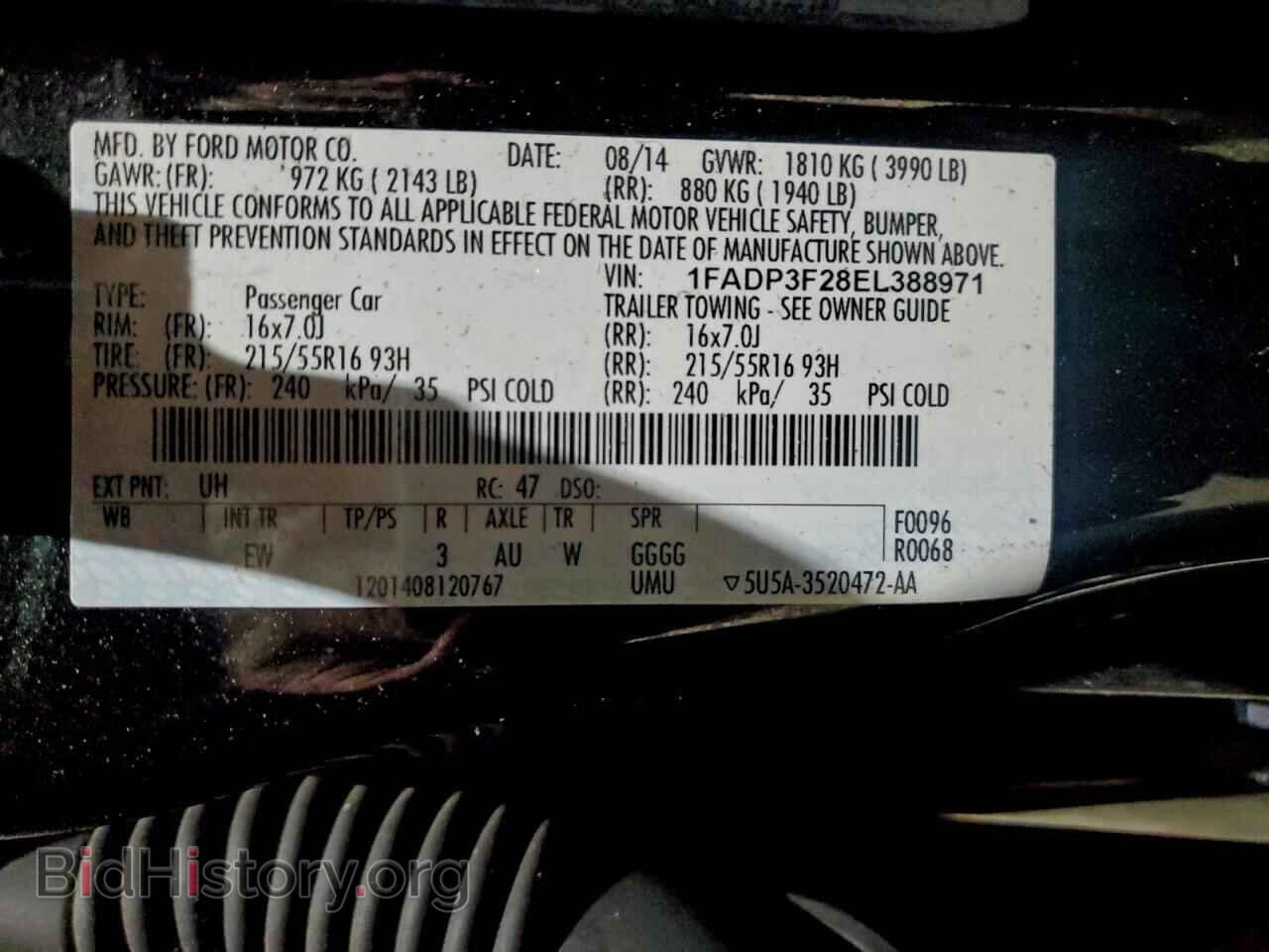 2014 FORD FOCUS - VIN: 1FADP3F28EL388971 - Фото 13