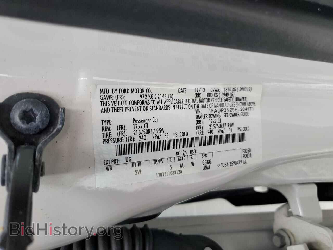 2014 FORD FOCUS - VIN: 1FADP3N29EL204171 - Фото 12