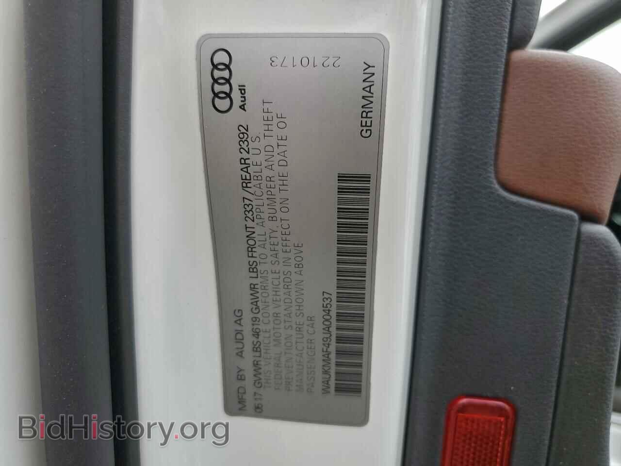 2018 AUDI A4 - VIN: WAUKMAF49JA004537 - Photo 12