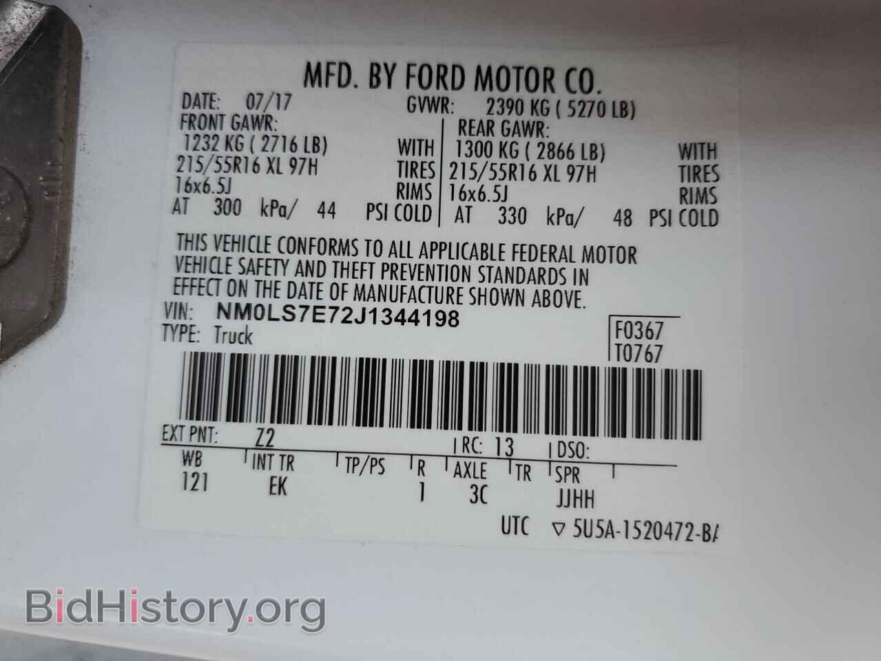 2018 FORD TRANSIT - VIN: NM0LS7E72J1344198 - Фото 14