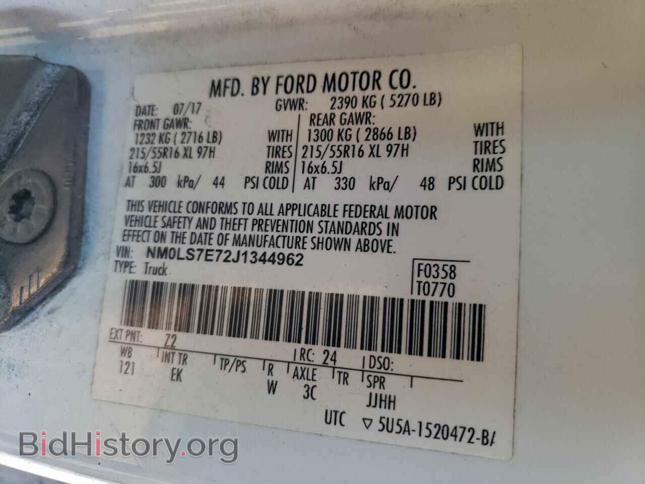 2018 FORD TRANSIT - VIN: NM0LS7E72J1344962 - Фото 12