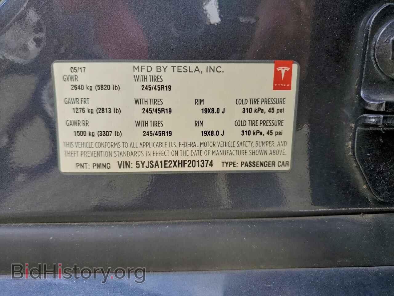 2017 TESLA MODEL S - VIN: 5YJSA1E2XHF201374 - Photo 12