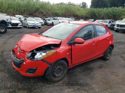2013 Mazda 2, красный — VIN JM1DE1KY4D0157242, Copart