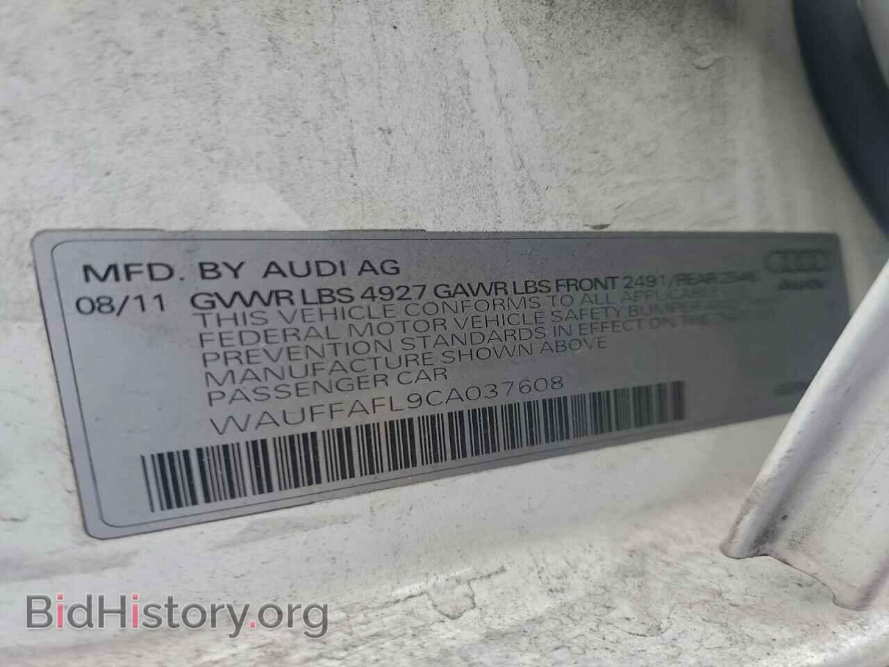 2012 AUDI A4 - VIN: WAUFFAFL9CA037608 - Фото 12