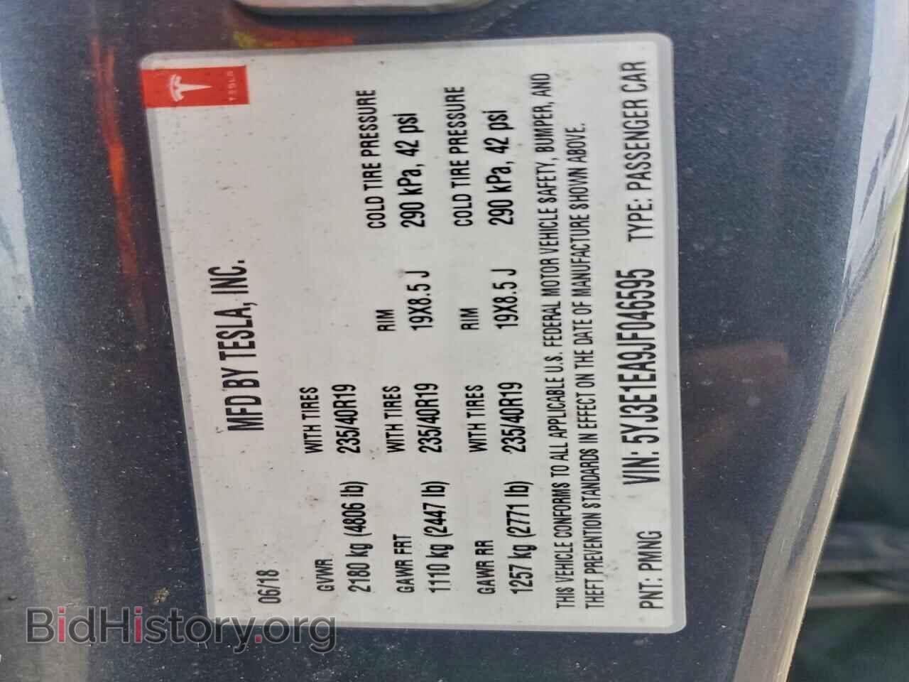2018 TESLA MODEL 3 - VIN: 5YJ3E1EA9JF046595 - Фото 13