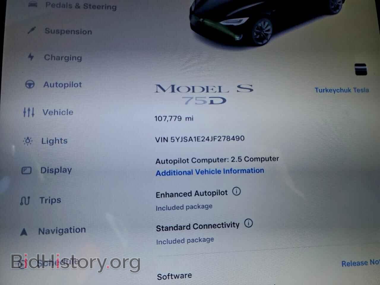 2018 TESLA MODEL S - VIN: 5YJSA1E24JF278490 - Photo 9