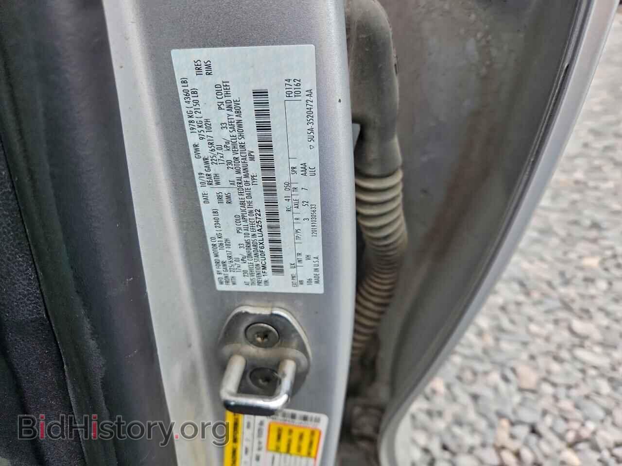2020 FORD ESCAPE - VIN: 1FMCU0F6XLUA25722 - Photo 12