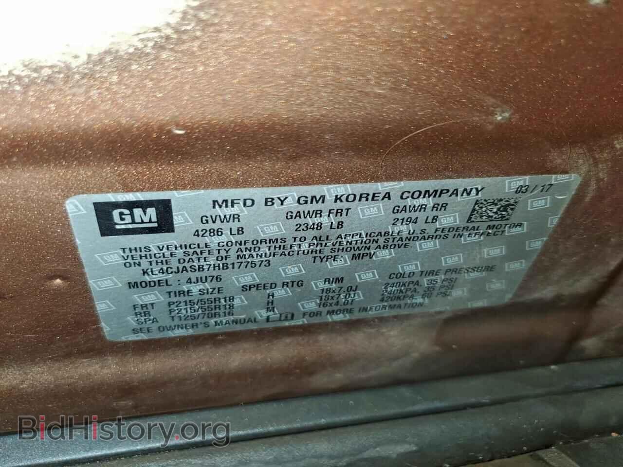 2017 BUICK ENCORE - VIN: KL4CJASB7HB177573 - Фото 13