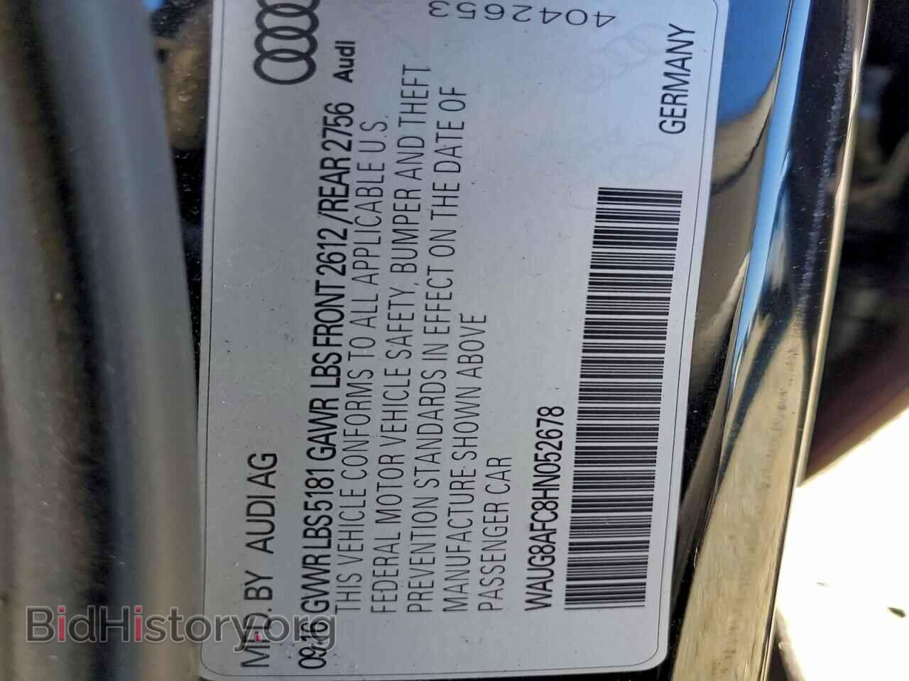 2017 AUDI A6 - VIN: WAUG8AFC8HN052678 - Фото 12