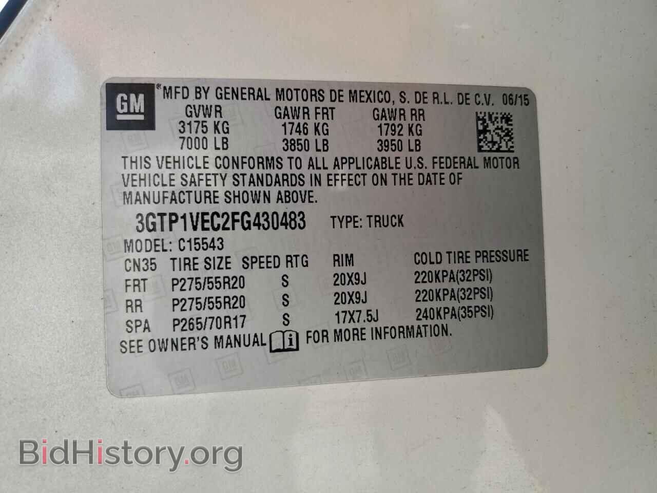 2015 GMC SIERRA - VIN: 3GTP1VEC2FG430483 - Фото 13
