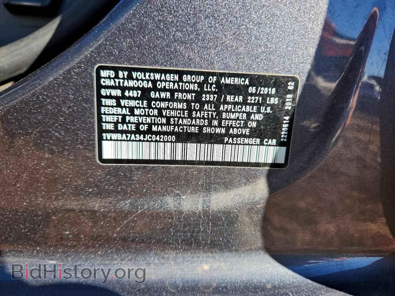 2018 VOLKSWAGEN PASSAT - VIN: 1VWBA7A34JC042000 - Фото 12