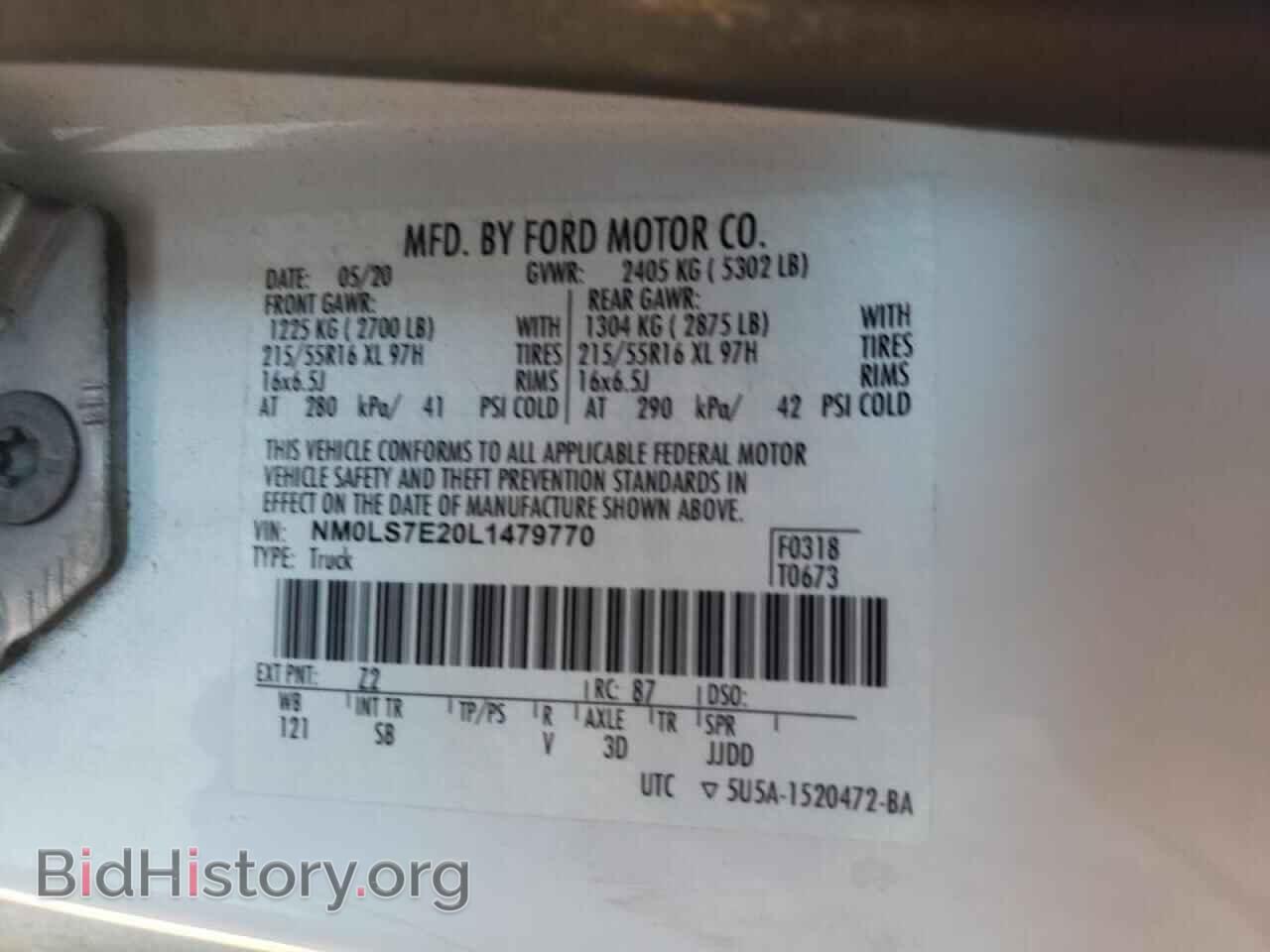 2020 FORD TRANSIT - VIN: NM0LS7E20L1479770 - Photo 13