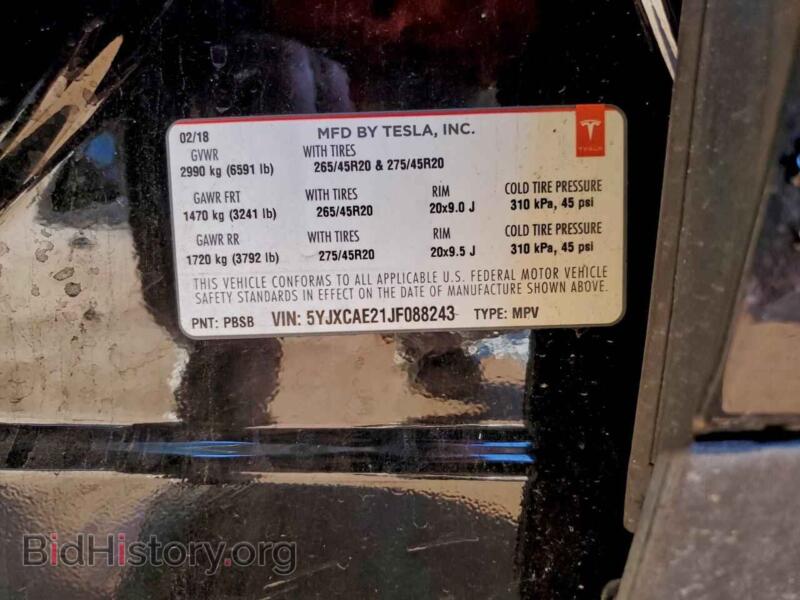2018 Tesla MODEL X (VIN 5YJXCAE21JF088243) — photo 13 of 15