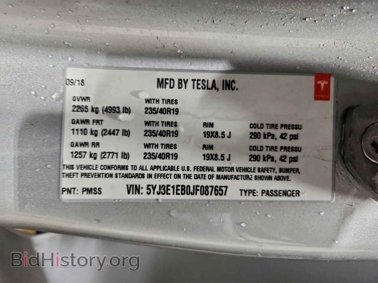 2018 TESLA MODEL 3 - VIN: 5YJ3E1EB0JF087657 - Photo 13