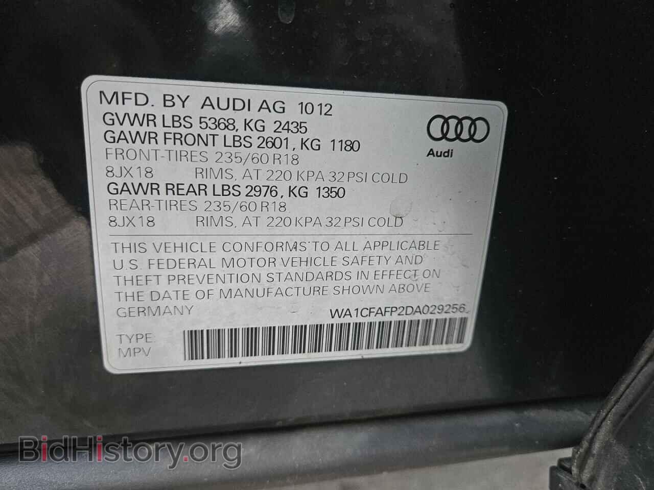 2013 AUDI Q5 - VIN: WA1CFAFP2DA029256 - Photo 10