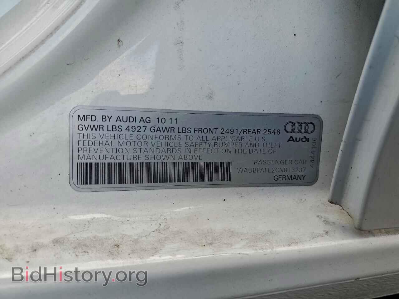 2012 AUDI A4 - VIN: WAUBFAFL2CN013237 - Photo 12