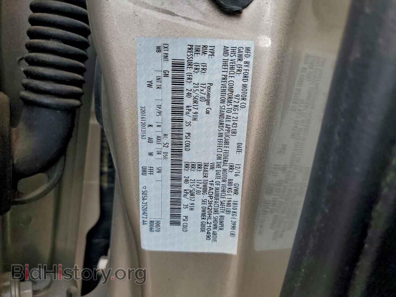 2017 FORD FOCUS - VIN: 1FADP3H20HL210490 - Фото 12