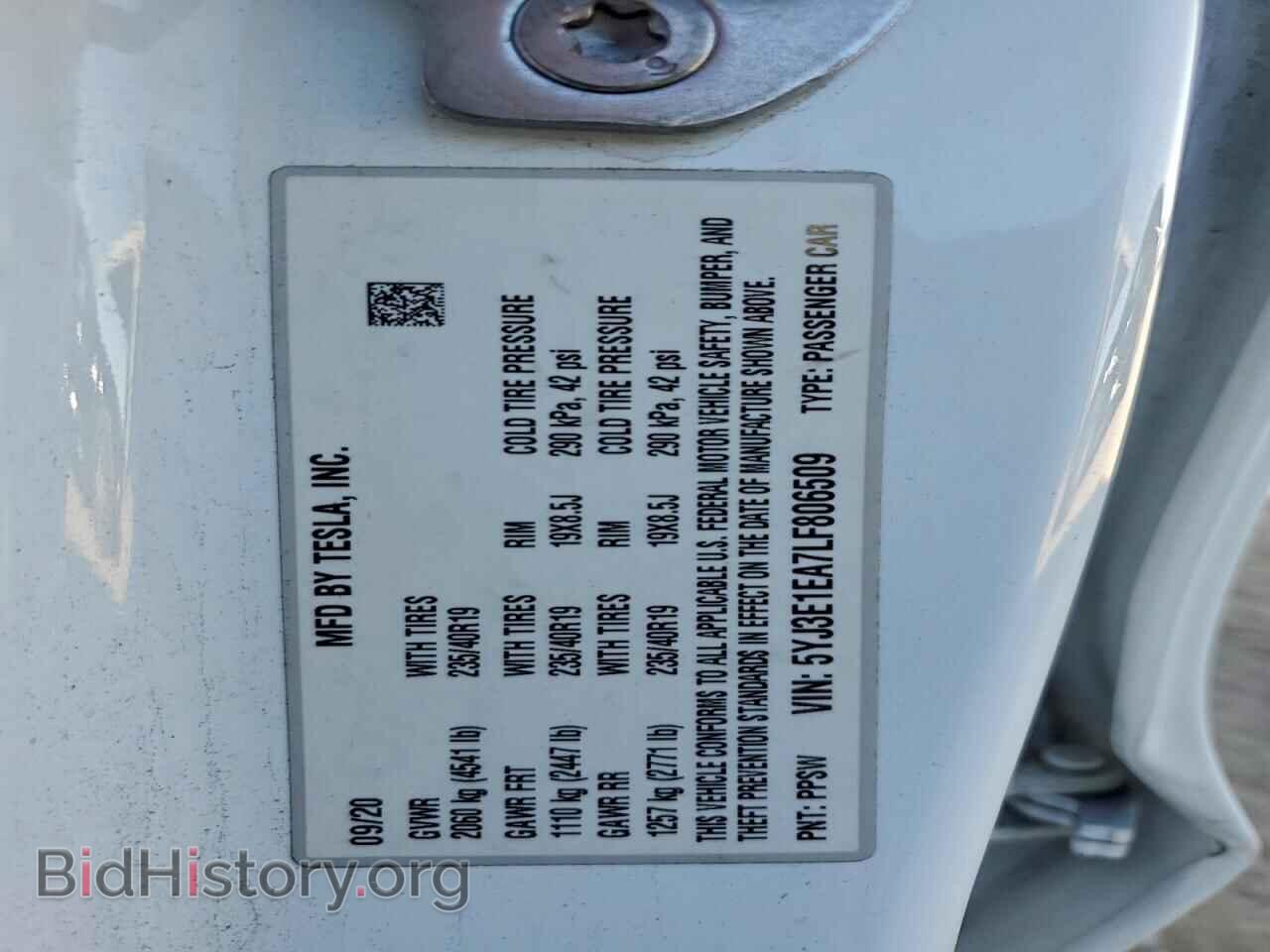 2020 TESLA MODEL 3 - VIN: 5YJ3E1EA7LF806509 - Photo 12