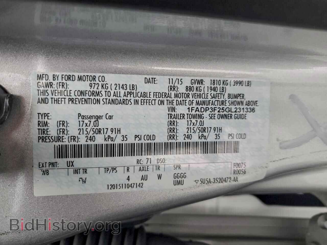 2016 FORD FOCUS - VIN: 1FADP3F25GL231336 - Фото 12