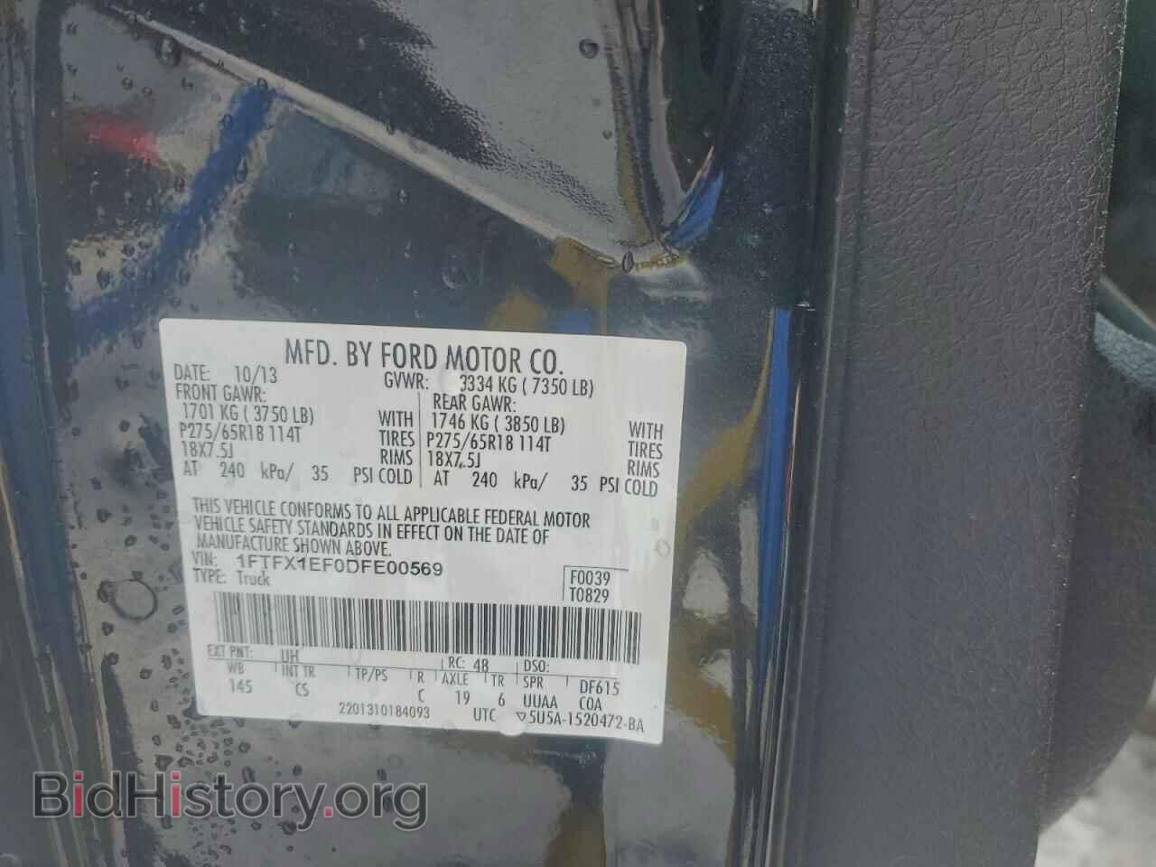 2013 FORD F-150 - VIN: 1FTFX1EF0DFE00569 - Фото 12