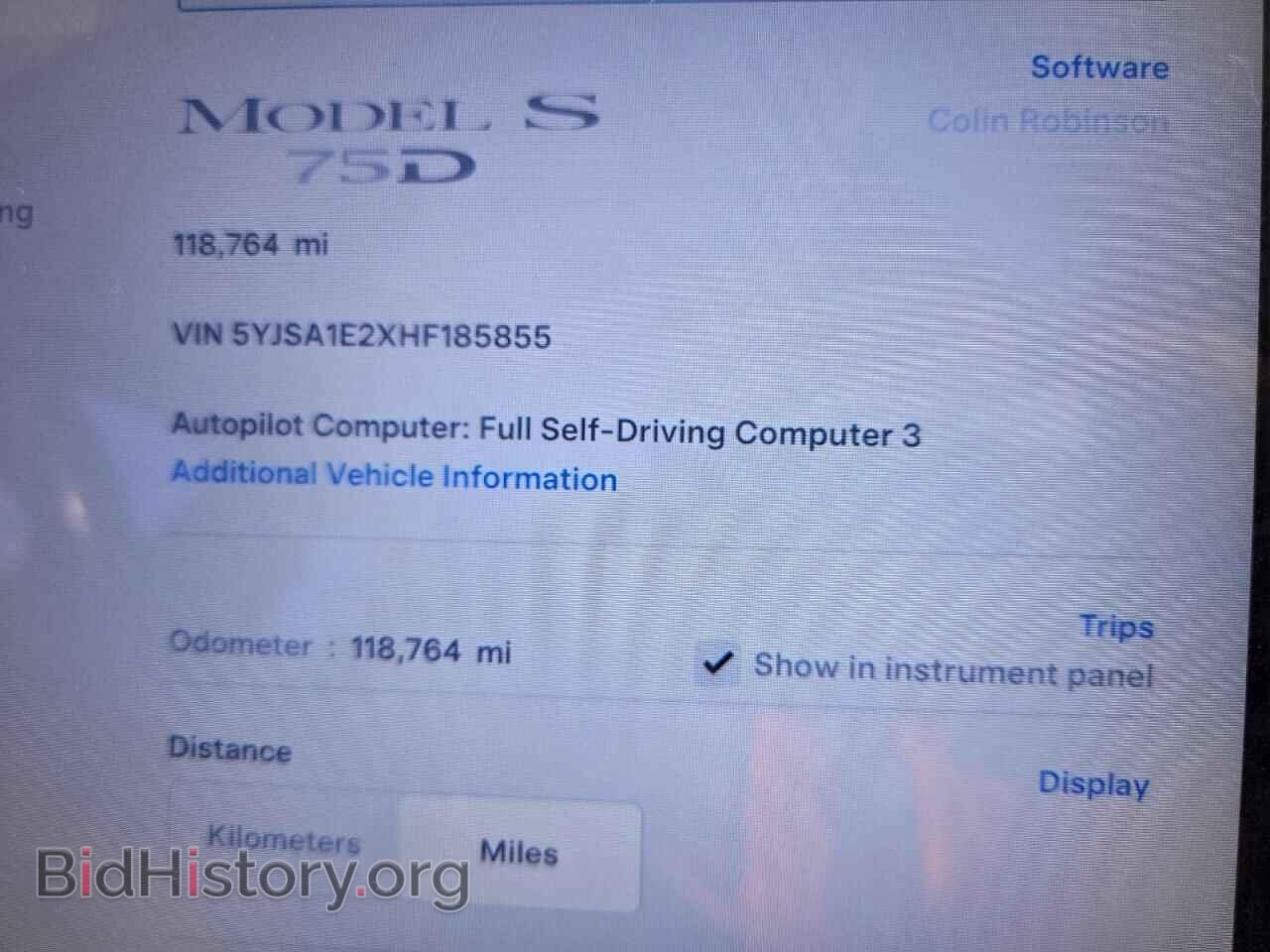 2017 TESLA MODEL S - VIN: 5YJSA1E2XHF185855 - Photo 9