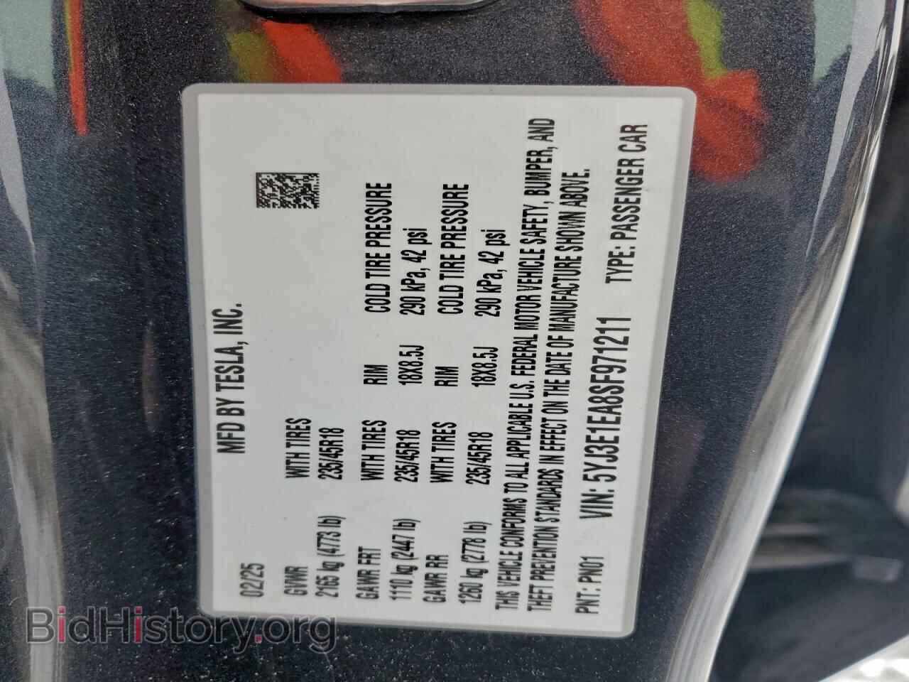 2025 TESLA MODEL 3 - VIN: 5YJ3E1EA8SF971211 - Фото 12
