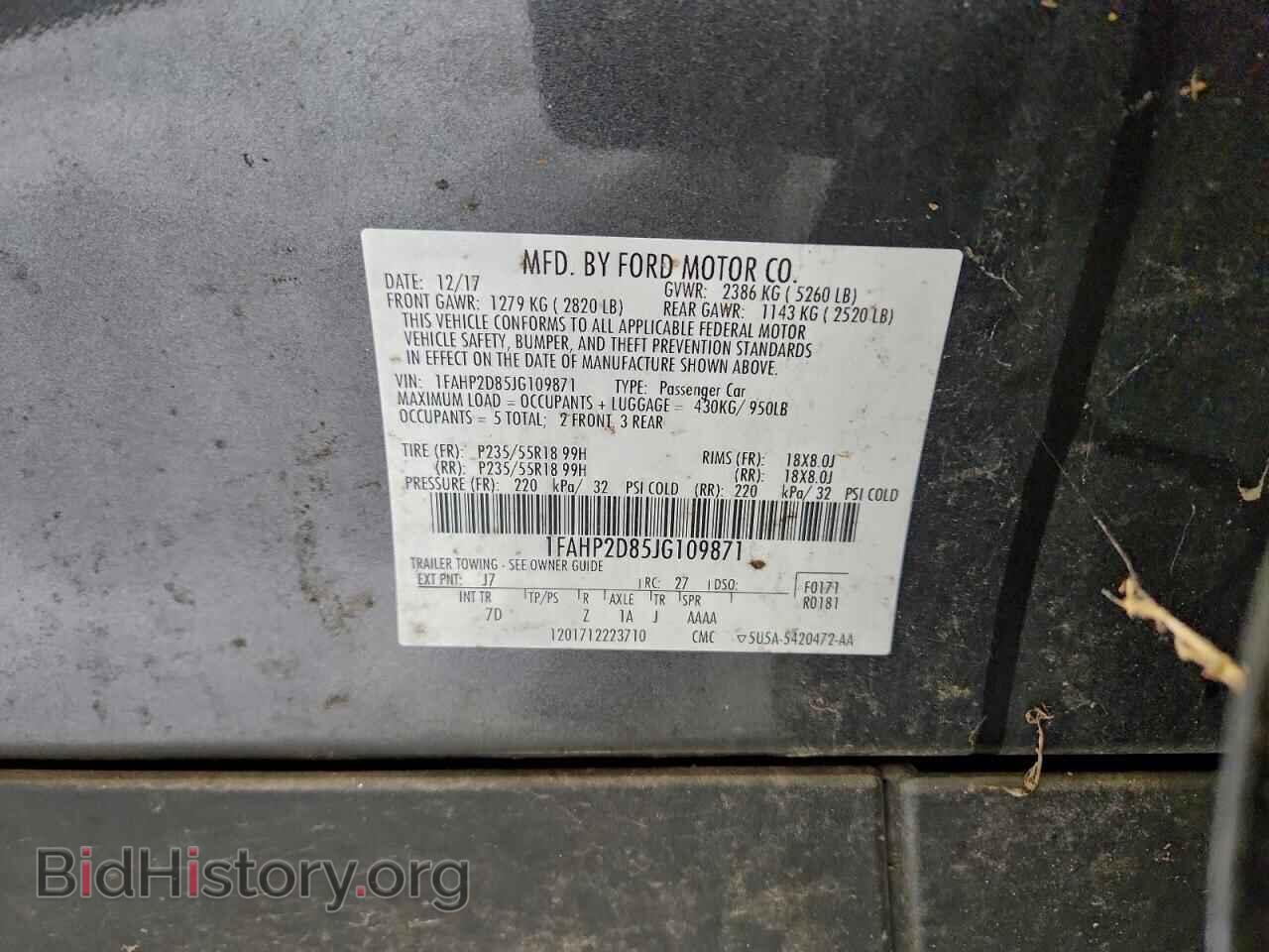 2018 FORD TAURUS - VIN: 1FAHP2D85JG109871 - Photo 12