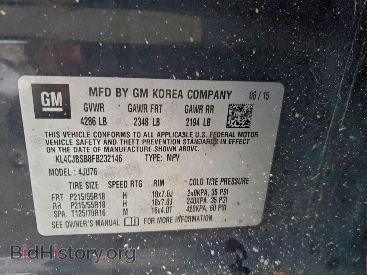 2015 BUICK ENCORE - VIN: KL4CJBSB8FB232146 - Photo 13