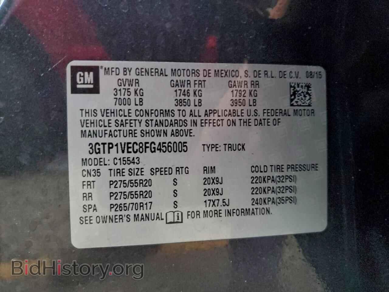 2015 GMC SIERRA - VIN: 3GTP1VEC8FG456005 - Photo 12
