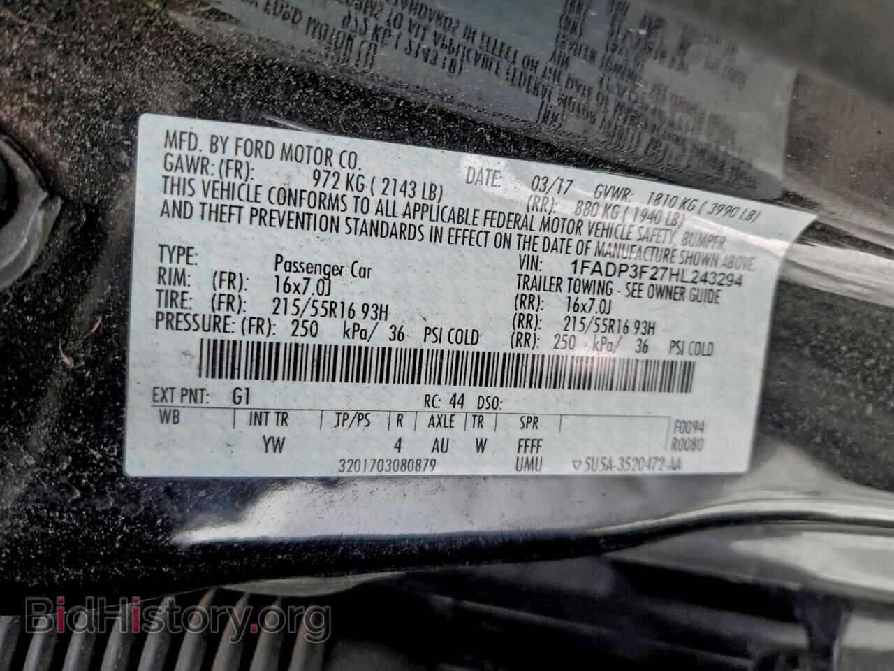 2017 FORD FOCUS - VIN: 1FADP3F27HL243294 - Фото 12
