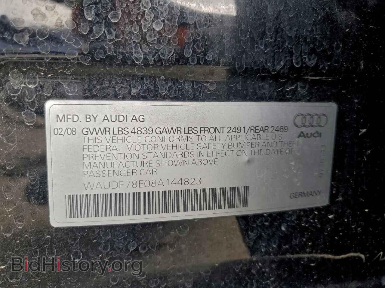 2008 AUDI A4 - VIN: WAUDF78E08A144823 - Фото 12