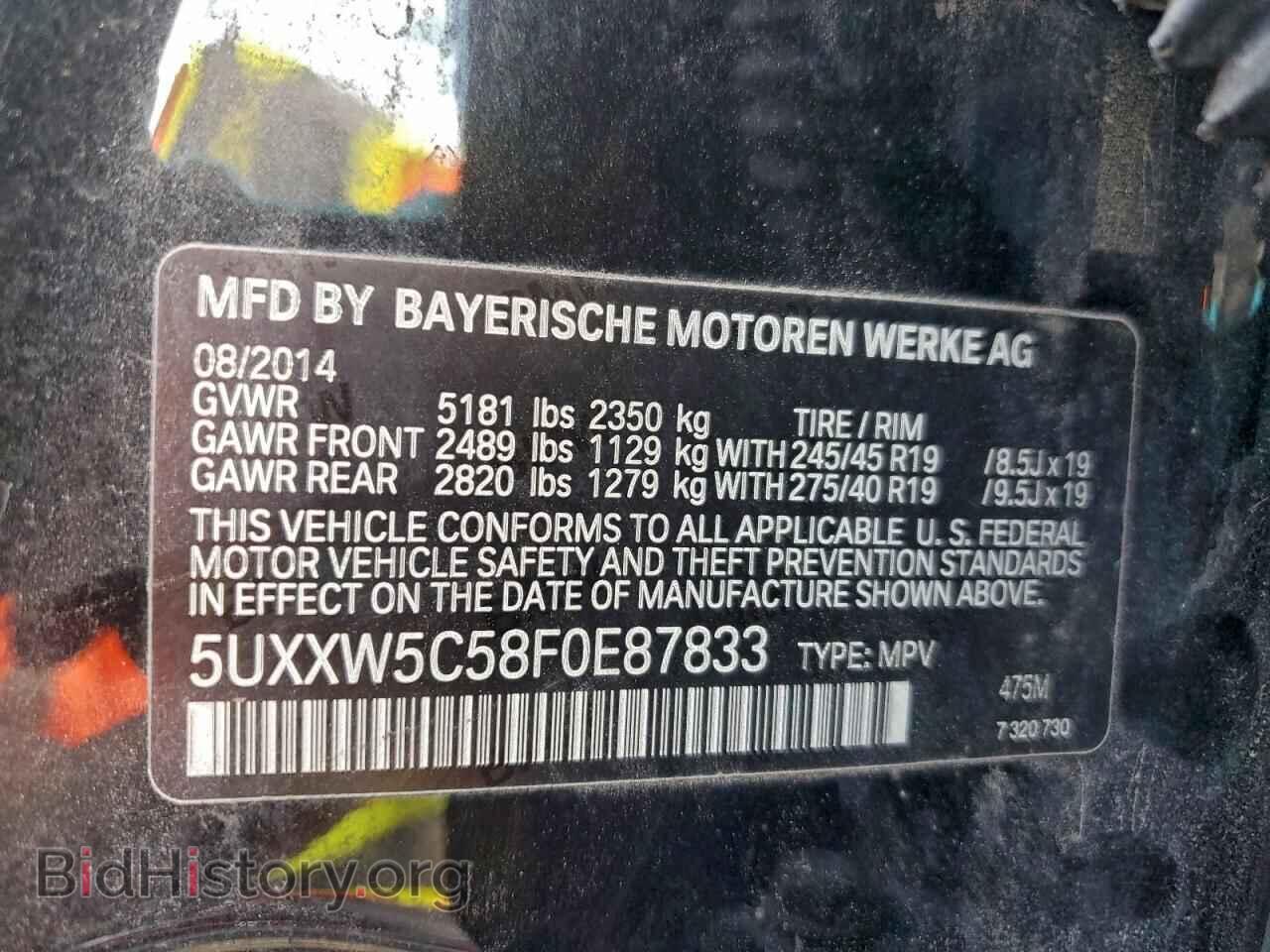 2015 BMW X4 - VIN: 5UXXW5C58F0E87833 - Фото 13