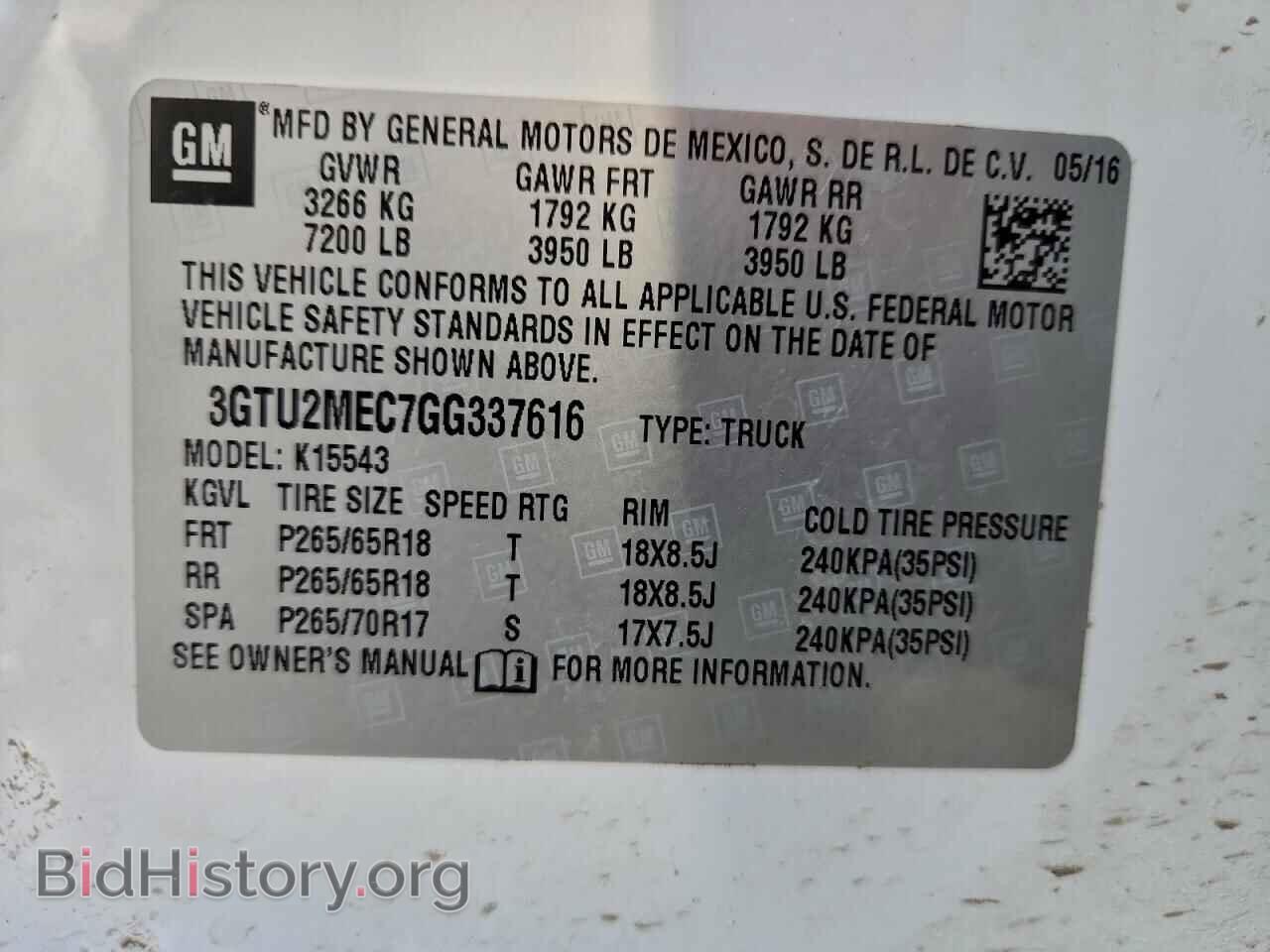 2016 GMC SIERRA - VIN: 3GTU2MEC7GG337616 - Фото 12