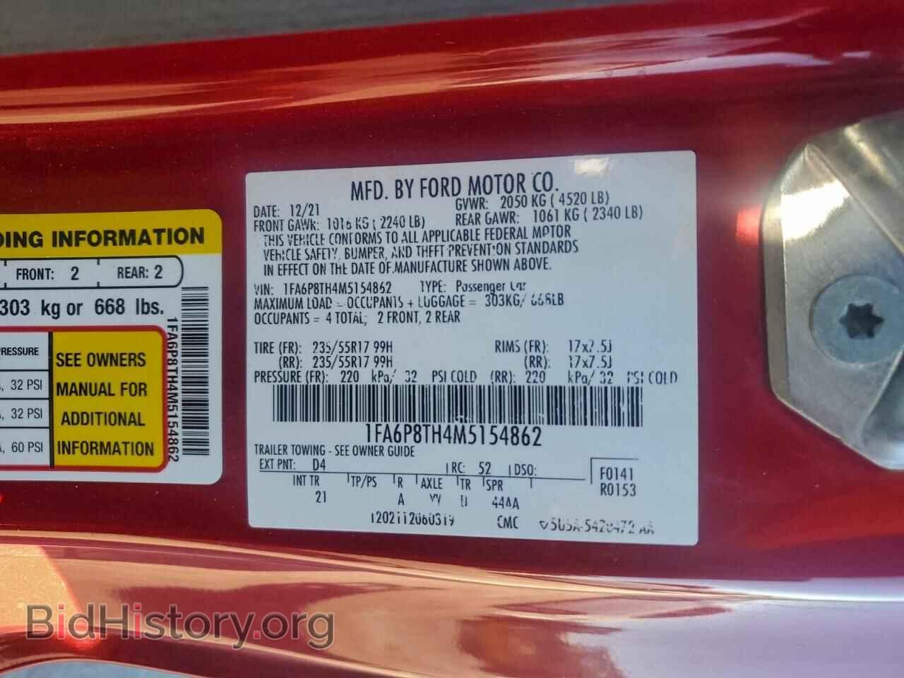 2021 FORD ALL Models - VIN: 1FA6P8TH4M5154862 - Photo 12