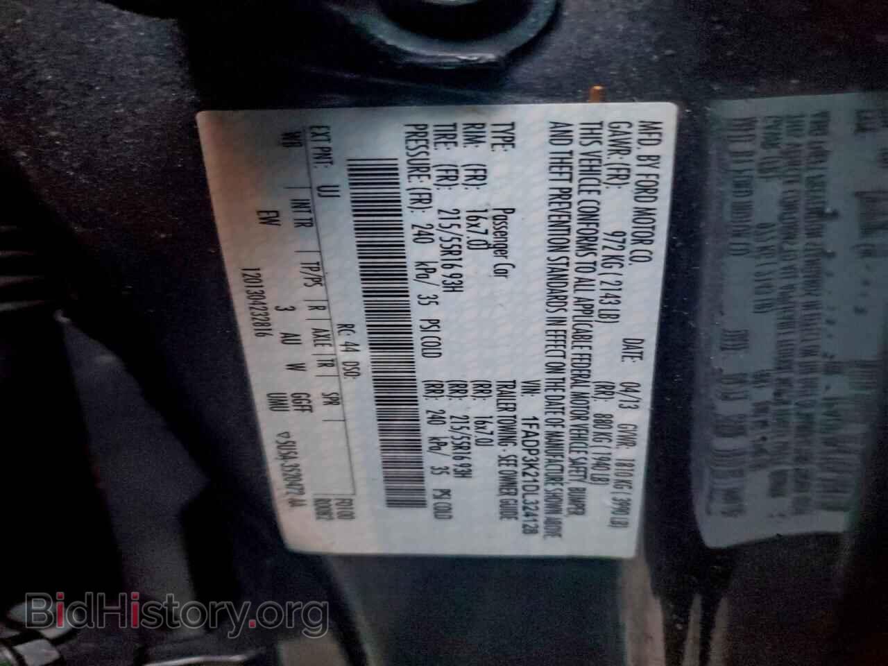 2013 FORD FOCUS - VIN: 1FADP3K21DL324128 - Фото 12