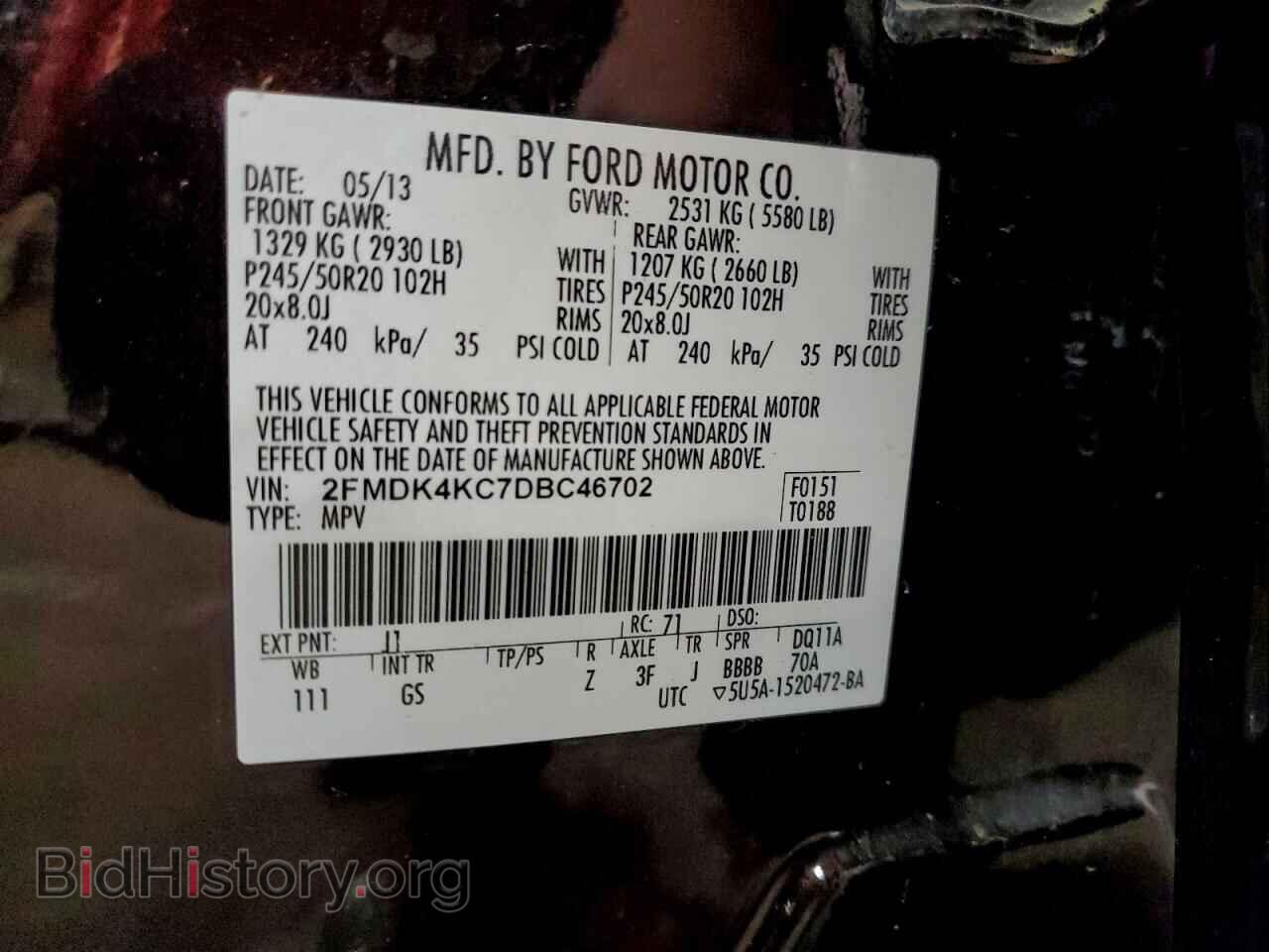 2013 FORD EDGE - VIN: 2FMDK4KC7DBC46702 - Photo 14