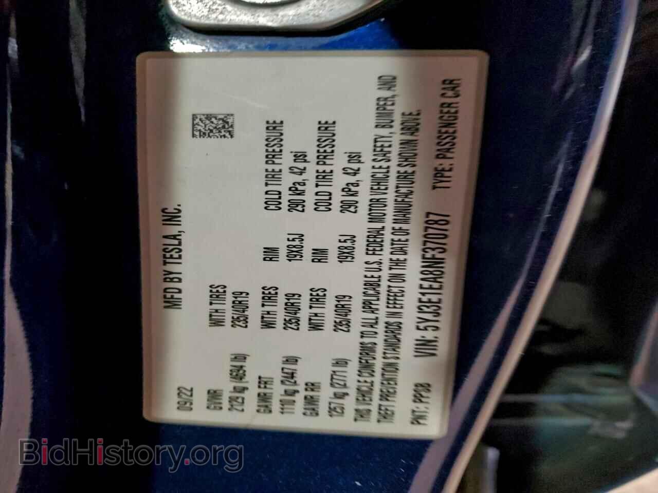 2022 TESLA MODEL 3 - VIN: 5YJ3E1EA8NF370787 - Photo 12