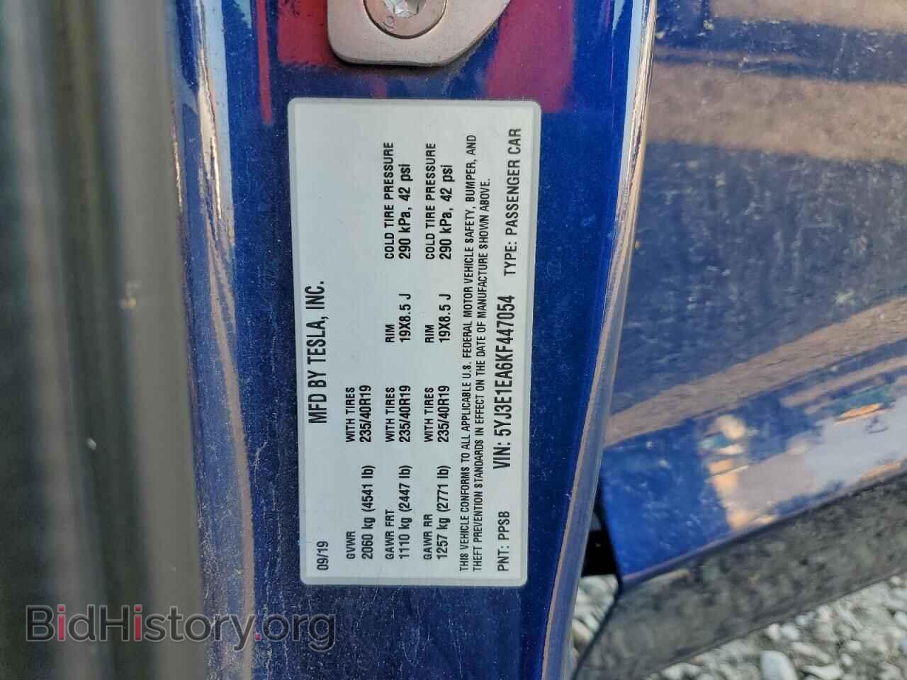 2019 TESLA MODEL 3 - VIN: 5YJ3E1EA6KF447054 - Photo 12