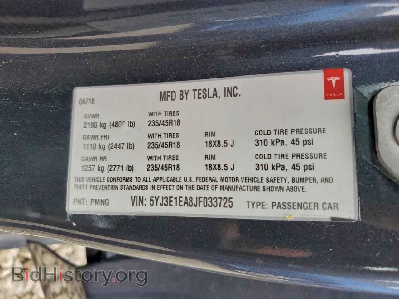2018 TESLA MODEL 3 - VIN: 5YJ3E1EA8JF033725 - Photo 12