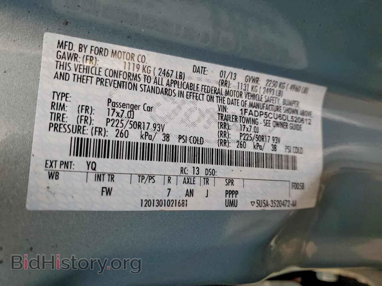2013 FORD CMAX - VIN: 1FADP5CU6DL520612 - Фото 13