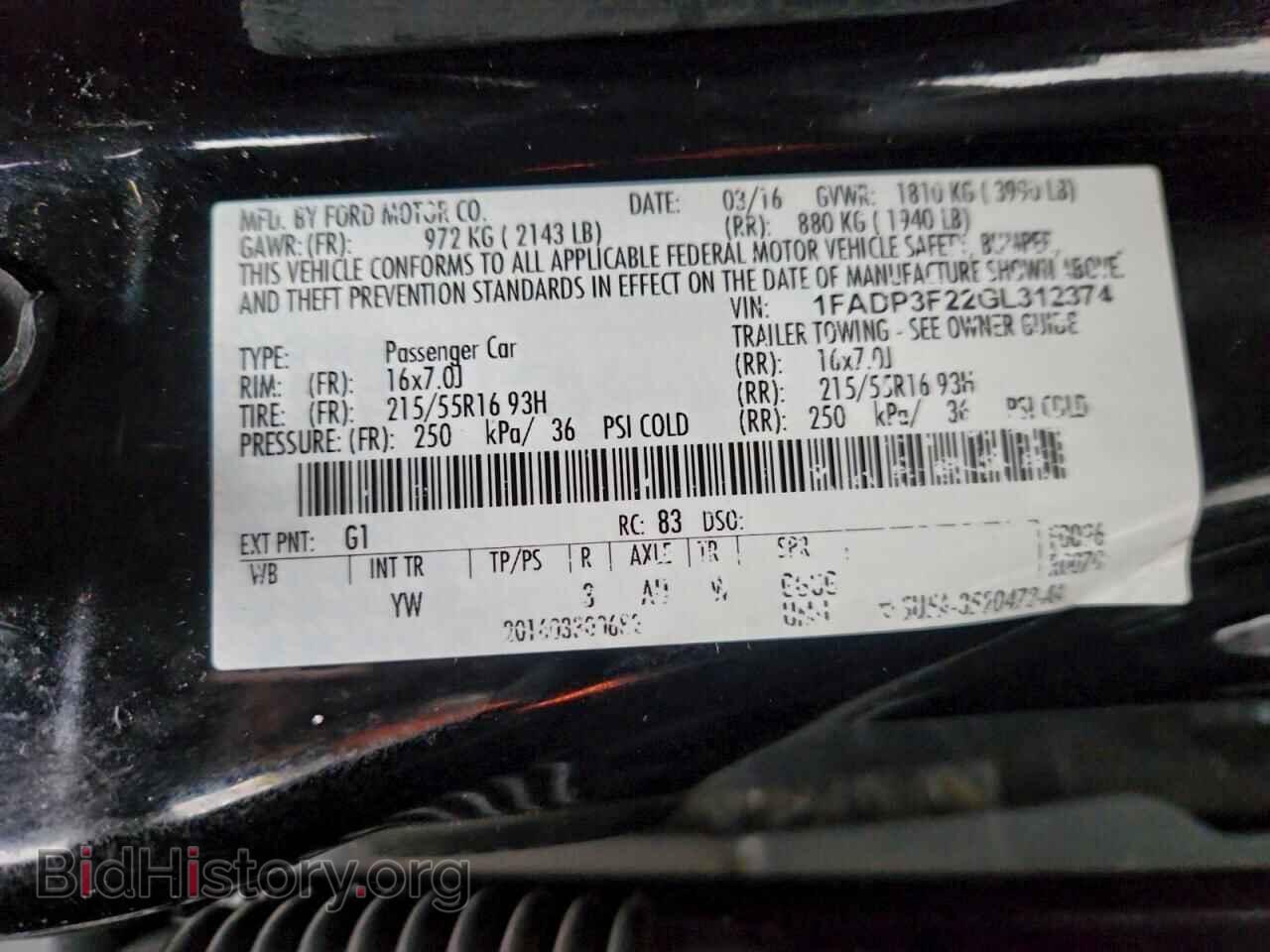 2016 FORD FOCUS - VIN: 1FADP3F22GL312374 - Фото 12