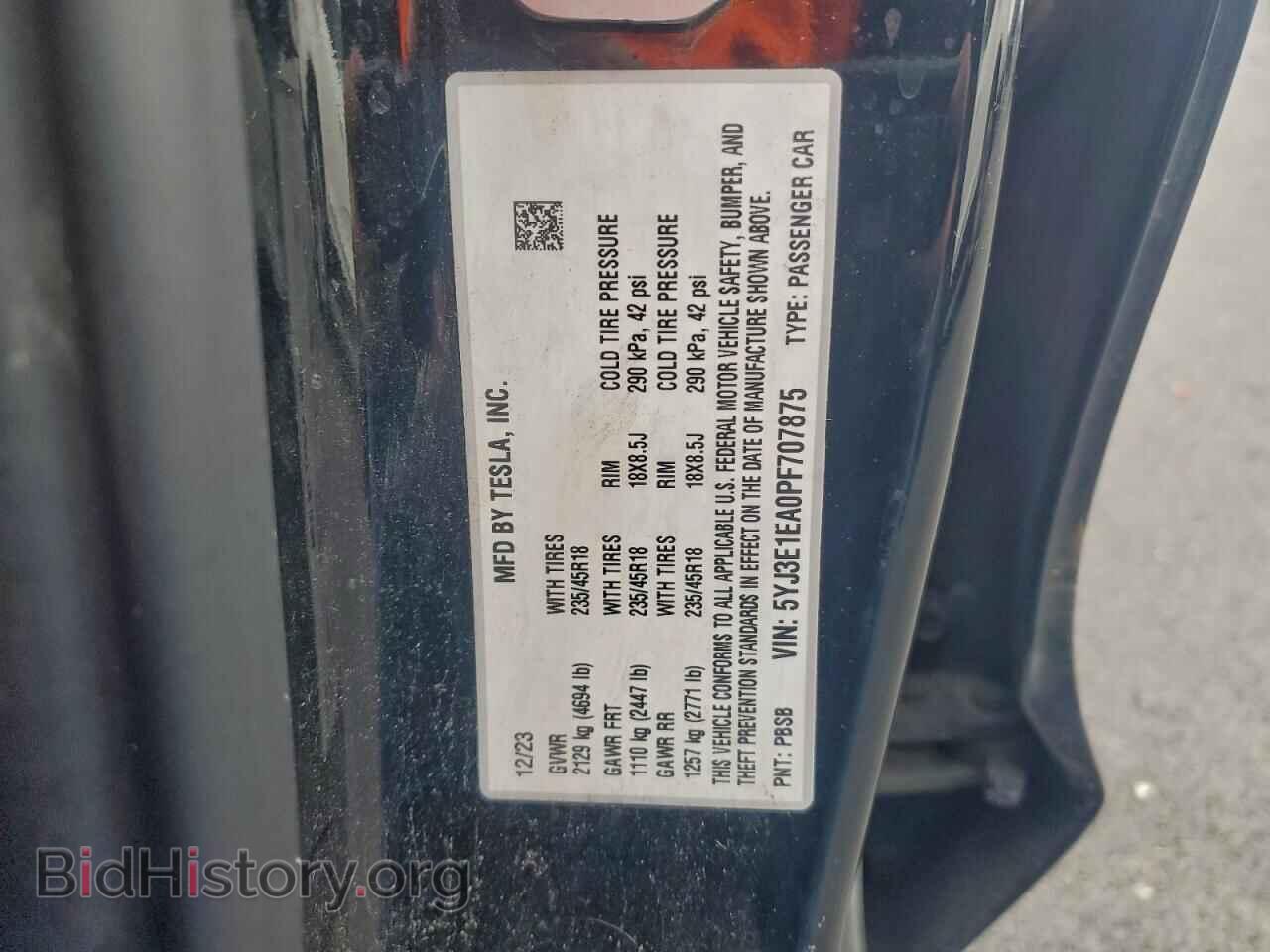2023 TESLA MODEL 3 - VIN: 5YJ3E1EA0PF707875 - Фото 12