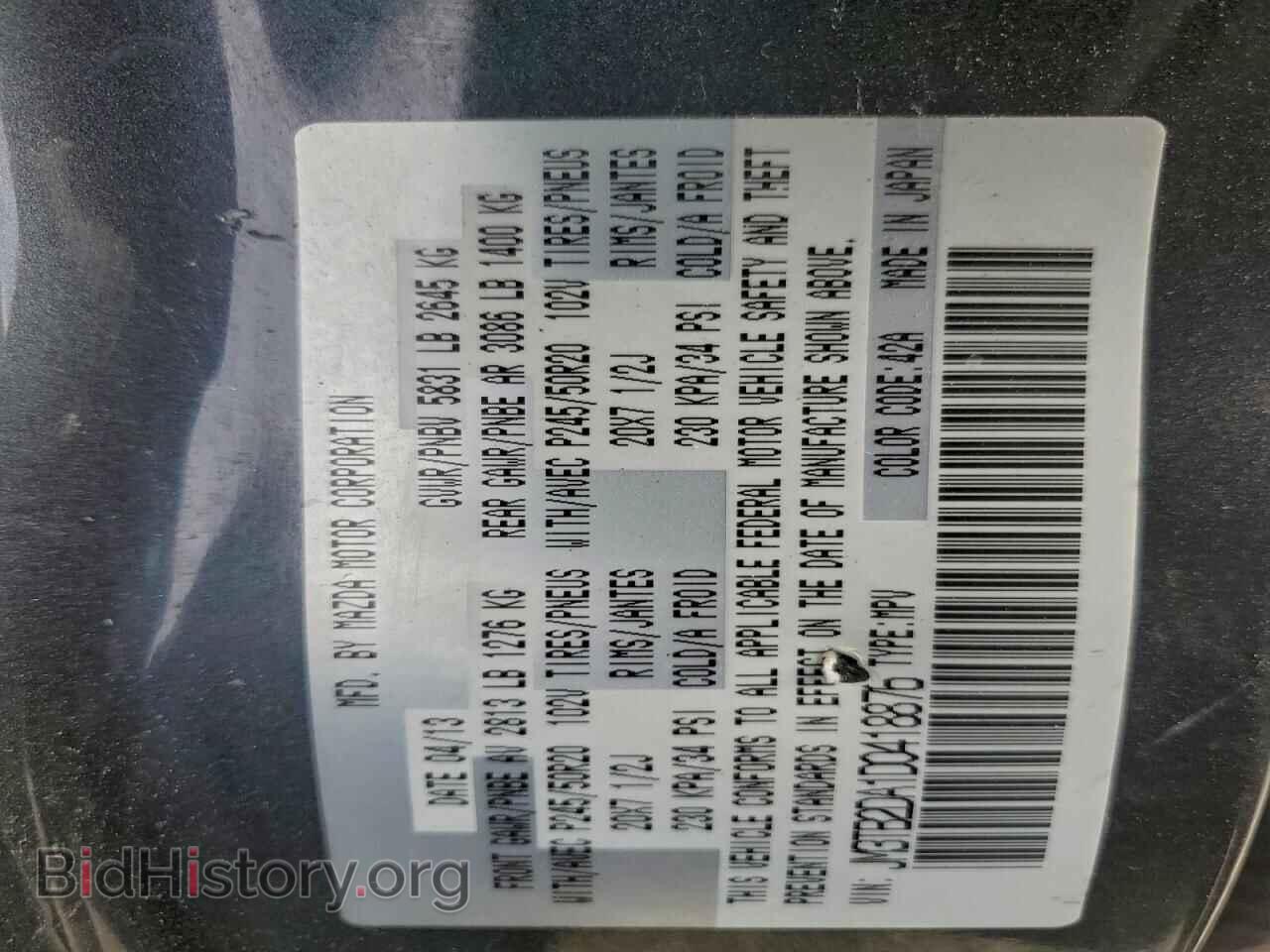 2013 MAZDA CX-9 - VIN: JM3TB2DA1D0418876 - Фото 13