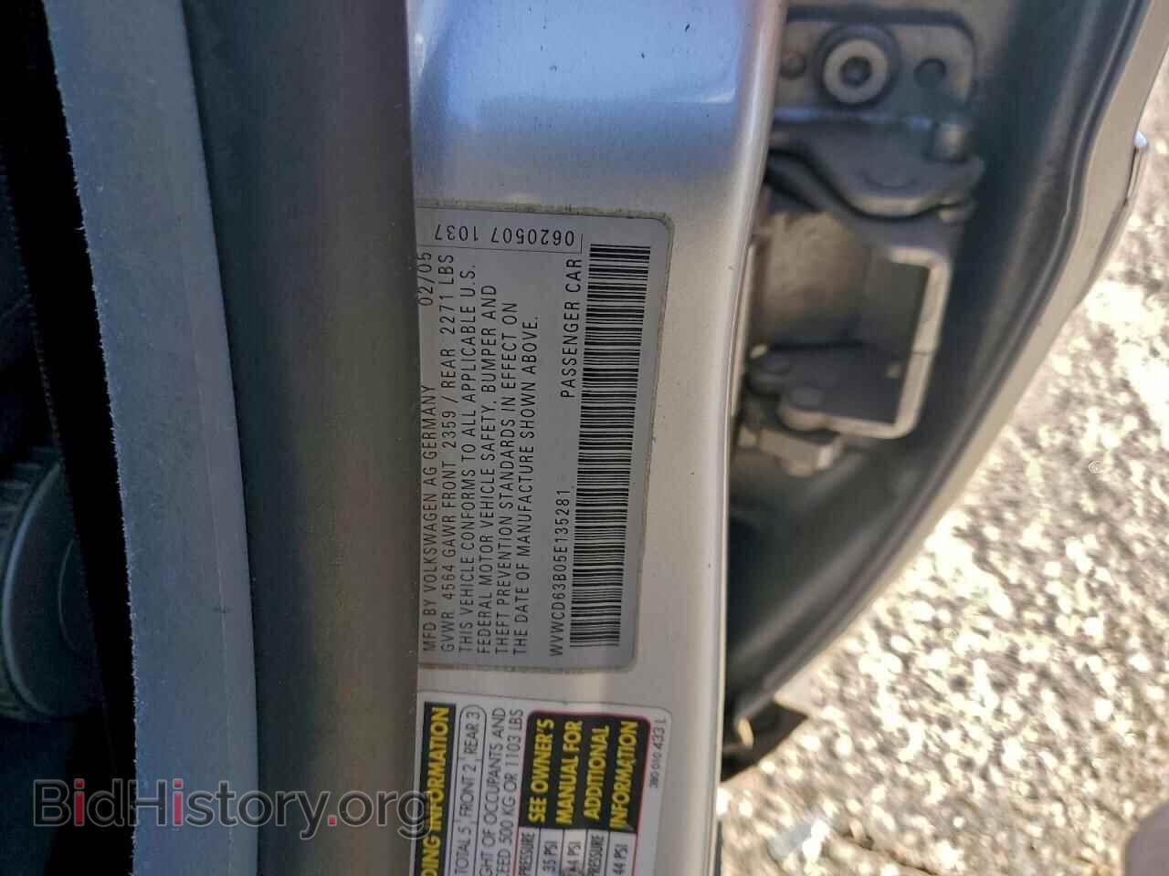 2005 VOLKSWAGEN PASSAT - VIN: WVWCD63B05E135281 - Фото 14