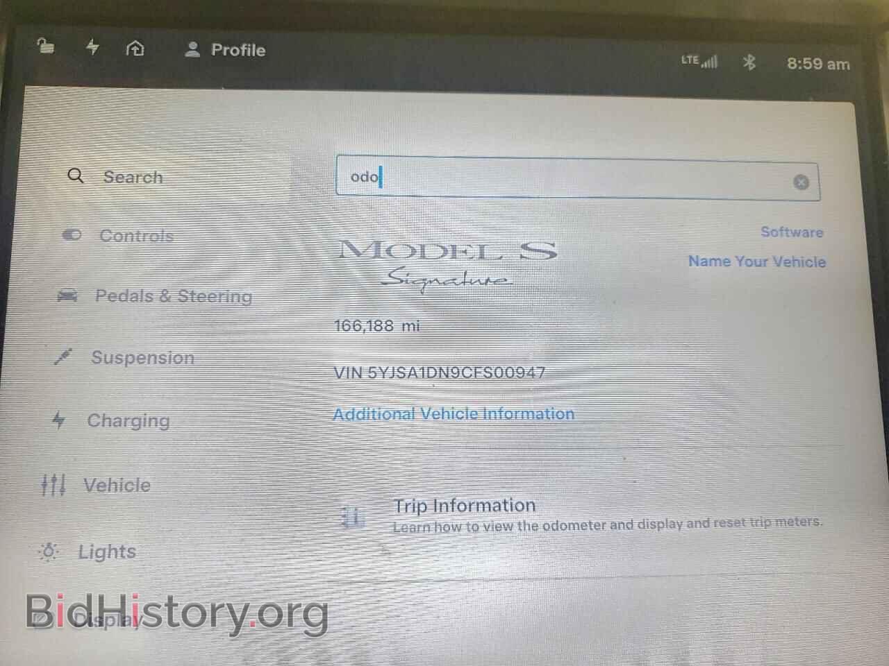 2012 TESLA MODEL S - VIN: 5YJSA1DN9CFS00947 - Фото 9