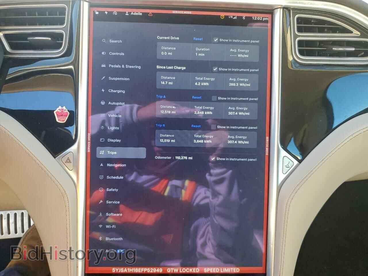 2014 TESLA MODEL S - VIN: 5YJSA1H18EFP52949 - Фото 9