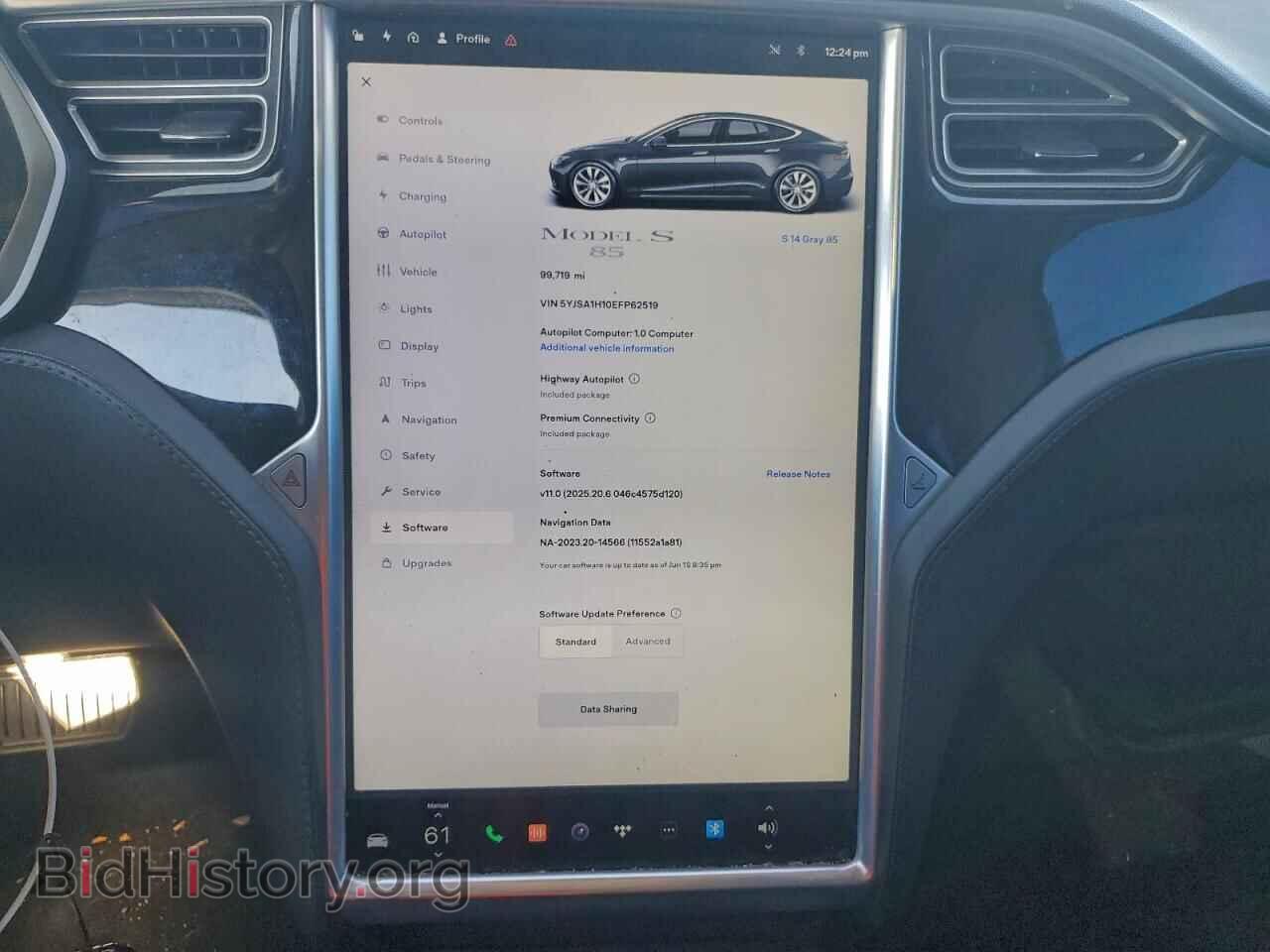 2014 TESLA MODEL S - VIN: 5YJSA1H10EFP62519 - Фото 9
