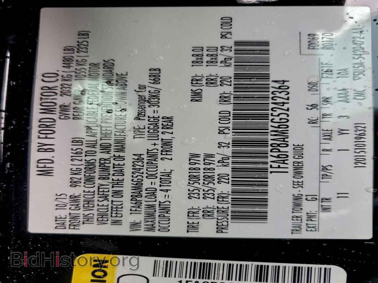 2016 FORD ALL Models - VIN: 1FA6P8AM6G5242364 - Photo 13