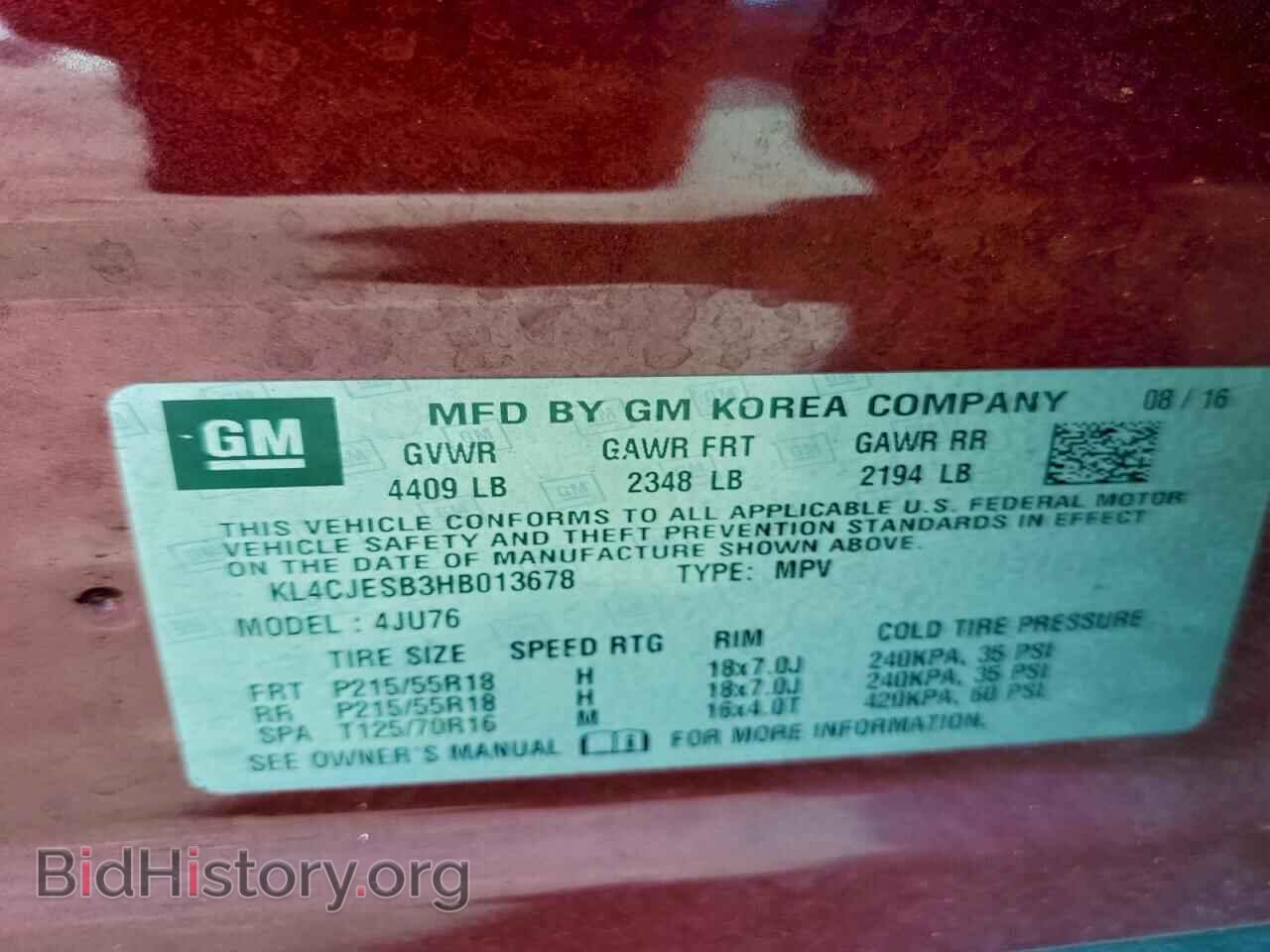 2017 BUICK ENCORE - VIN: KL4CJESB3HB013678 - Photo 13